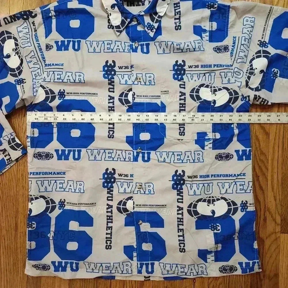 WU WEAR Vintage Wu Tang Mens Button Down Shirt Size L All Over Print - Picture 5 of 6